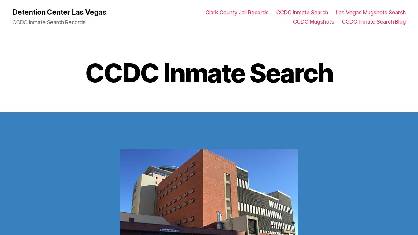 CCDC Inmate Search - Detention Center Las Vegas